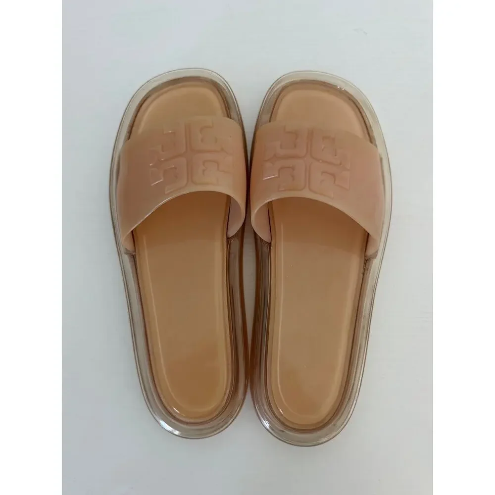Tory Burch Womens Bubble Jelly Slides Meadowsweet Tan Size 11